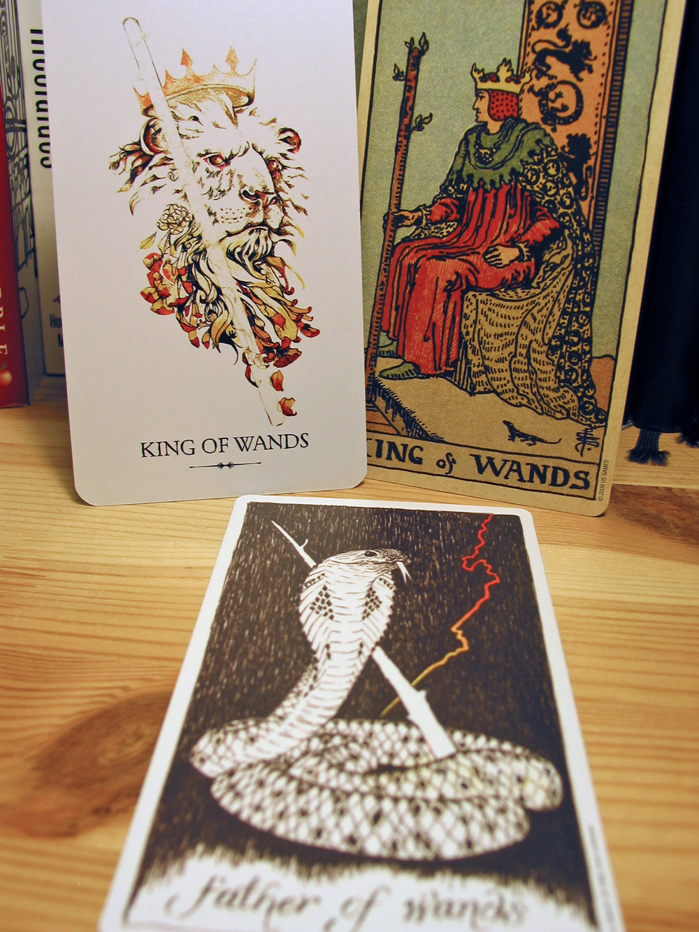 Kind of Wands. Linestrider Tarot, Smith-Waite Centennial Deck, Wild Unknown Tarot