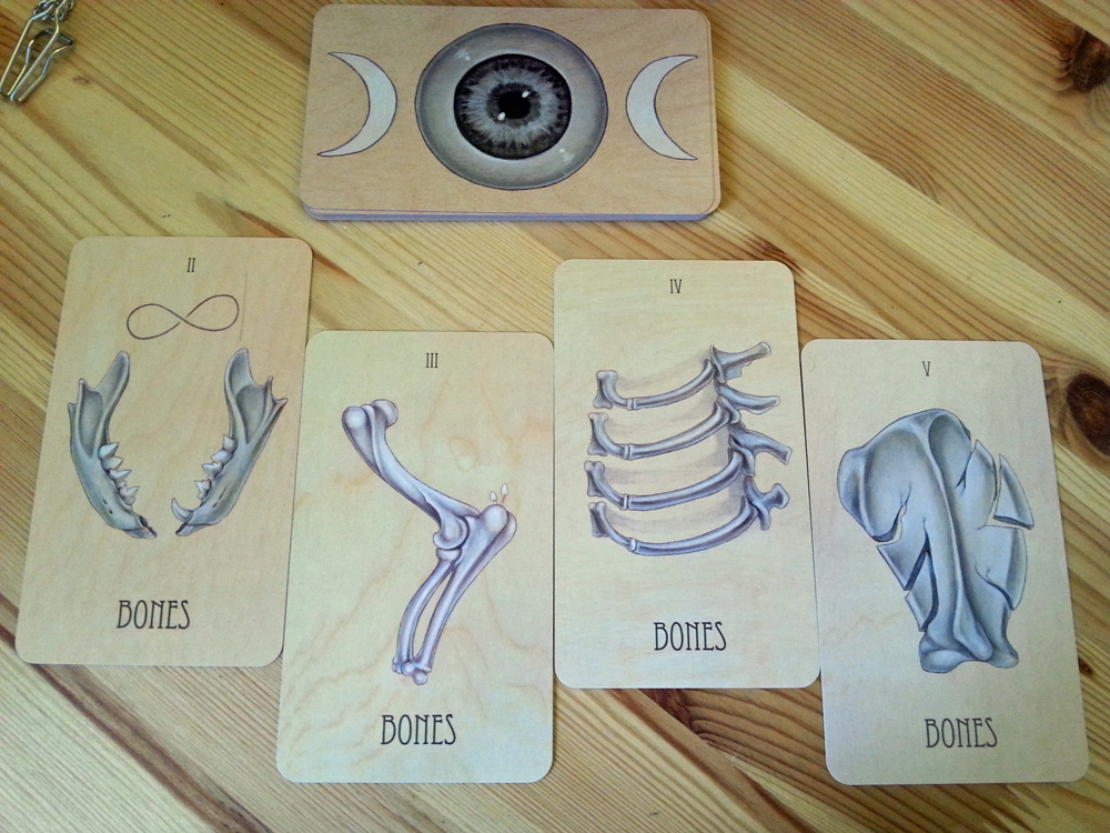 The Wooden Tarot: Suit of Bones 2-5