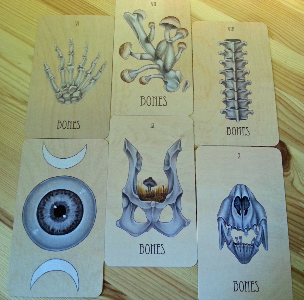 The Wooden Tarot: Suit of Bones 6-10